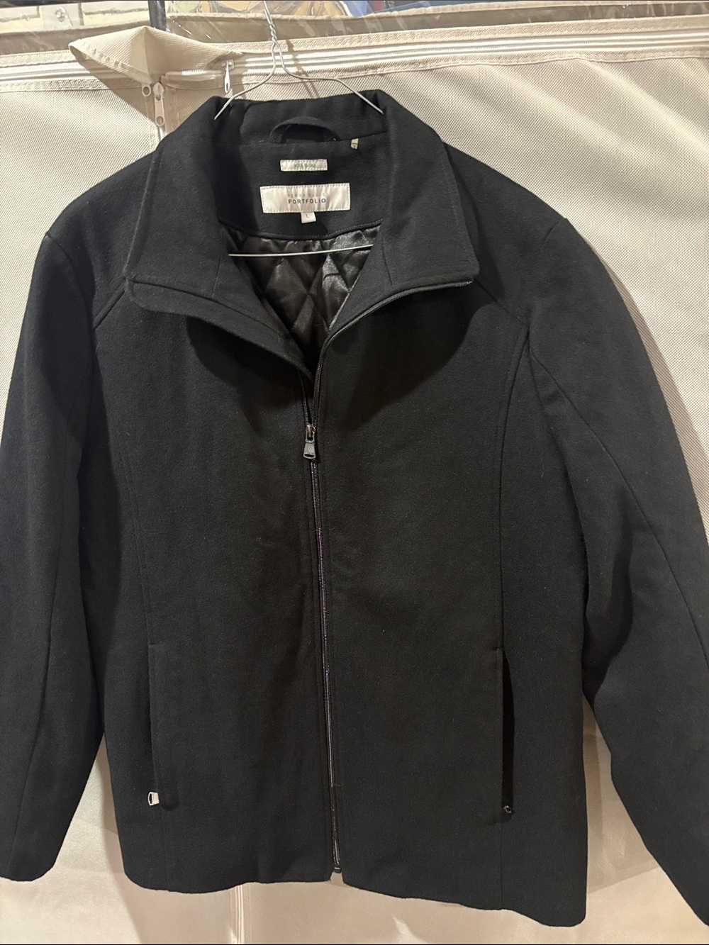 Perry Ellis Men's Black Zip-Up Sweater Jacket